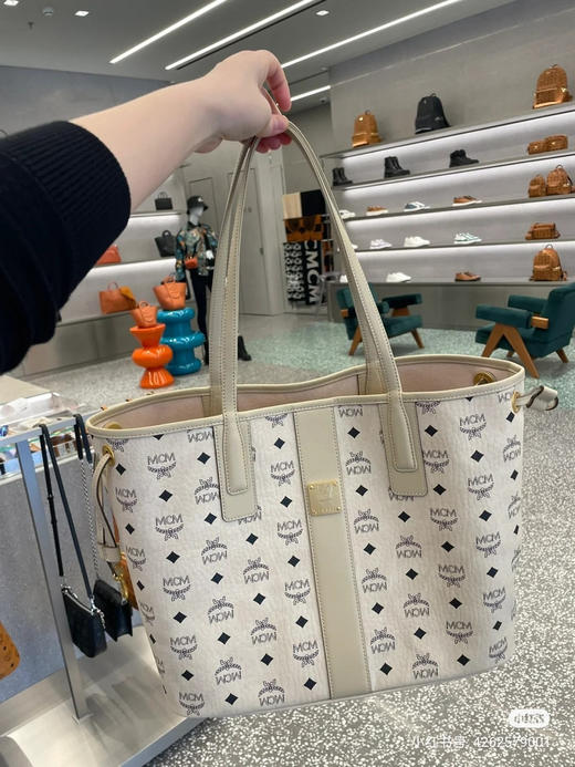 Mcm经典子母购物袋包-米白色 商品图7