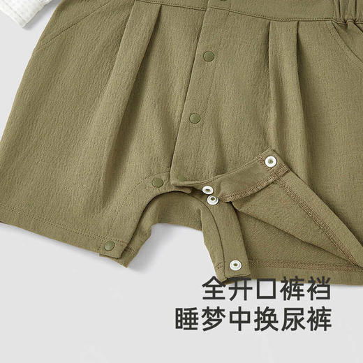 英氏婴儿衣服春夏长袖透气男童连体衣假两件爬服纯棉YRHAJ1R055A 商品图3
