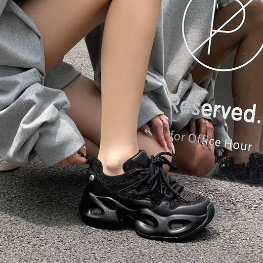 经典鲨女鞋2025年春季款时尚网状透气舒适显高跑步休闲老爹鞋KW13-517011 商品图2