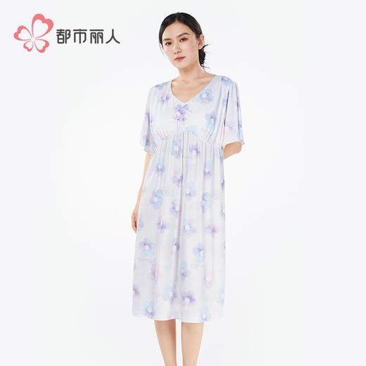 都市丽人女士正价棉质短袖裙薄抗皱绵会员精选短袖类LHH6F1 商品图1