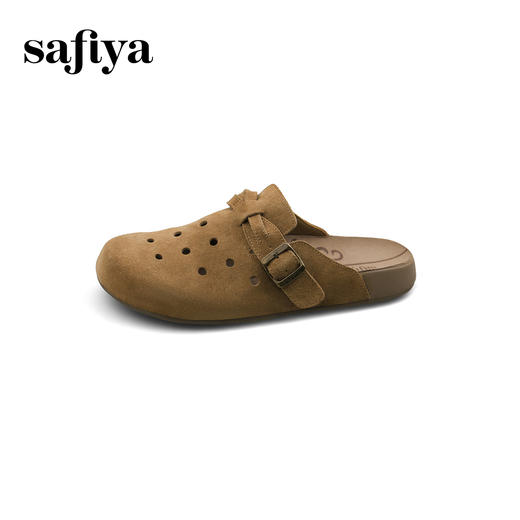 Safiya/索菲娅2025索菲娅咖啡庄园复古软底休闲外穿勃肯洞洞鞋SFD1110406 商品图9