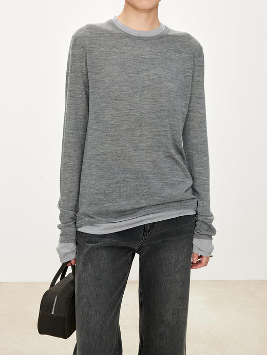 【高品质私服】【CC假两件拼色长袖空气T恤】柔软有筋骨 贴身越穿越亲肤G0997-CC【无标出货 介意慎拍】 商品图7