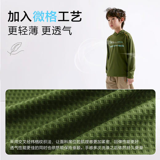 【咕噜日记春季新款】【高弹】儿童连帽卫衣春季童装透气上衣男女童帽衫休闲款PCWY2508 商品图4