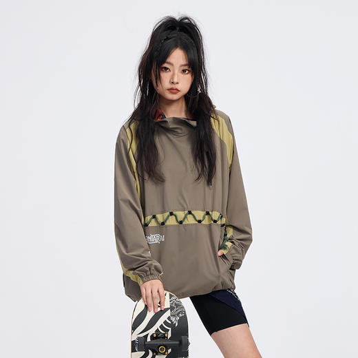 ONIARAI/鬼洗 和谐共处标语图腾撞色防紫外线套头衫 A240013 商品图6