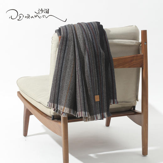 青海甘德羊绒牦牛绒混织条纹披毯SJF96P759N 商品图4