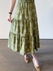 绿野仙踪 绿意盎然的佩斯利图案手工打条细致工艺大裙摆半身裙 牛油果绿 商品缩略图1