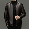 红览 皮衣男中年秋冬短款皮夹克男士商务休闲加绒加大码皮皮衣外套5ZF-2952 商品缩略图0