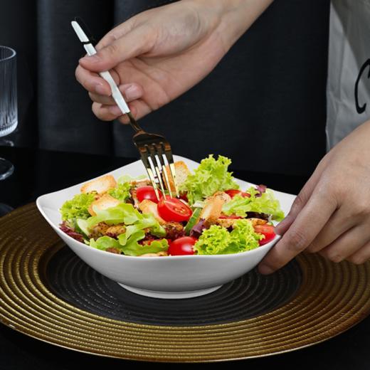 👊出口欧洲29.9💰4只清仓❗️温柔又不失纯净✨【孟垣纯白8英寸四方碗🌸】 ✅1350°高温烧成，釉下彩工艺🎈 商品图3