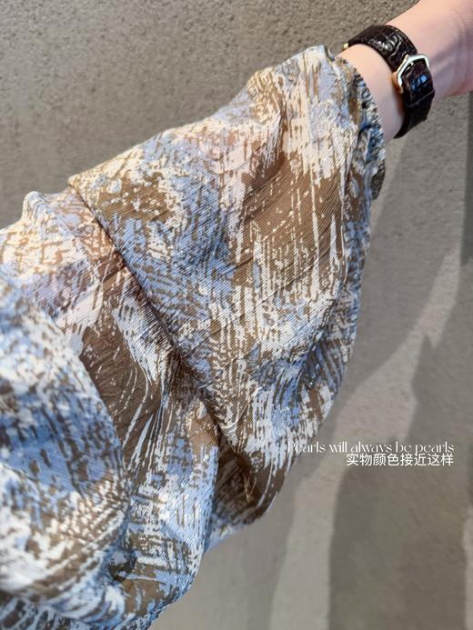 波光粼粼的海 优美漂亮的水彩笔触图案飘逸连衣裙 水彩蓝调 商品图0