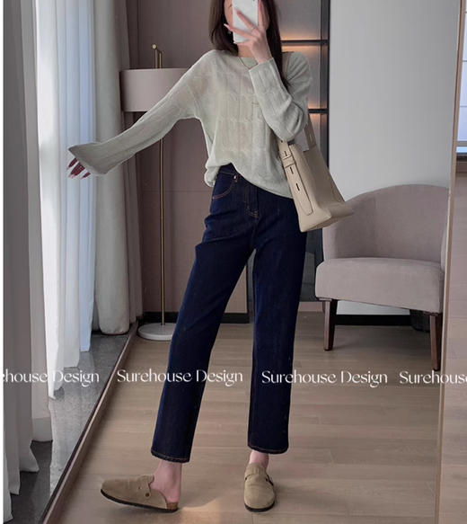 云仓【2127】高端四面弹法棍直筒牛仔裤 商品图1