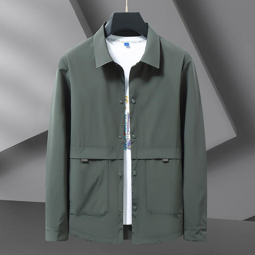 【DWN】大依优型大码翻领夹克工装衬衫时尚休闲外套宽松春装上衣男士加肥加大潮流 商品图5