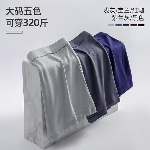 【100元5条，需拍5条】高弹力大码内裤顺滑舒适加肥加大男士平角四角内裤【拍1条的   默认颜色随机搭配】 商品图7