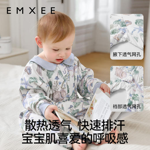 【宝宝安睡】EMXEE嫚熙婴儿低敏睡袋弹力丝麻棉宝宝四季通用 商品图2
