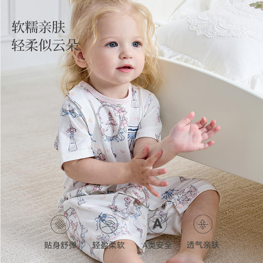 Domiamia宝宝短袖爬服新生儿衣服春夏季睡衣婴幼儿连体衣 商品图1