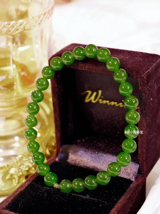 俄罗斯进口老矿碧玉18k金爆闪金珠手串（3-5天左右） 商品图4