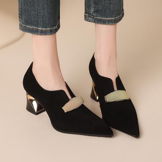 【预售5天】春秋爆款深口磨砂皮粗跟高跟单鞋PLGZ&D168-2 商品图3