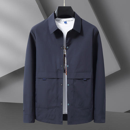 【DWN】大依优型大码翻领夹克工装衬衫时尚休闲外套宽松春装上衣男士加肥加大潮流 商品图1