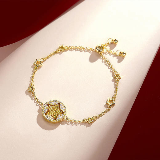 Veecans 纪念时光系列-幸运星手链(镀金色)  B0680-2Y2SG-18 商品图0
