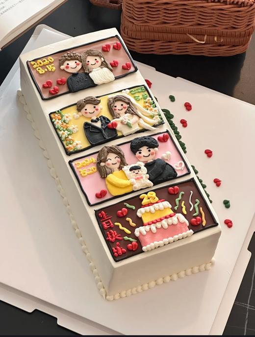 手绘纪念日蛋糕·长方形 | 昔果 商品图1