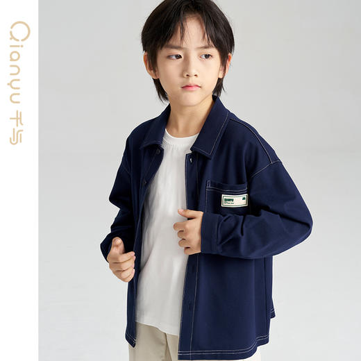 笛莎千与2025春季新款男童时尚学院风长袖衬衫 商品图3