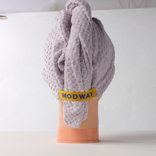 【下单立减6元】Modway 格纹编织速干发帽 A类标准 7A抗菌 有效吸水 风铃紫/樱花粉 商品图3