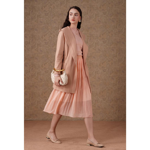 乔万尼新款外套女羊毛呢开衫收腰连帽慵懒设计感EF3B818 商品图2