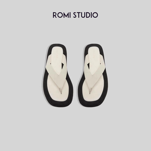 ROMI STUDIO“精致优雅”小众设计厚底人字夹趾外穿半拖凉鞋 S3558 商品图0