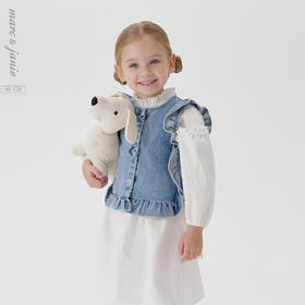马克珍妮女童甜美花边牛仔小马甲 宝宝夹克2025年春装新款250198
