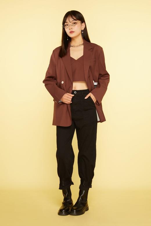 WHO KNOWS 帅气学院风棕色西装外套 11492 商品图4