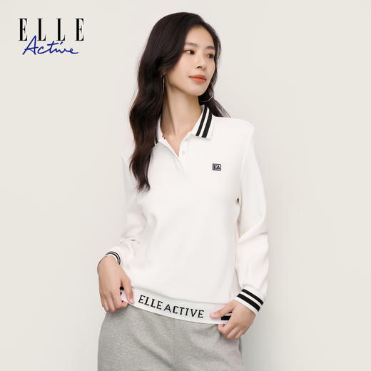 ELLE Active 新款女士翻领卫衣活力青春休闲打底衫 商品图2