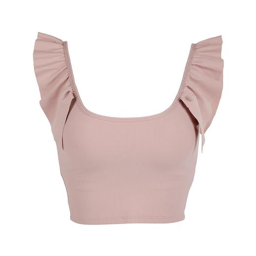 跃牌【禅语梵心】运动美背固定杯花边袖聚拢收腹显瘦瑜伽服健身服内衣WX5134 商品图4