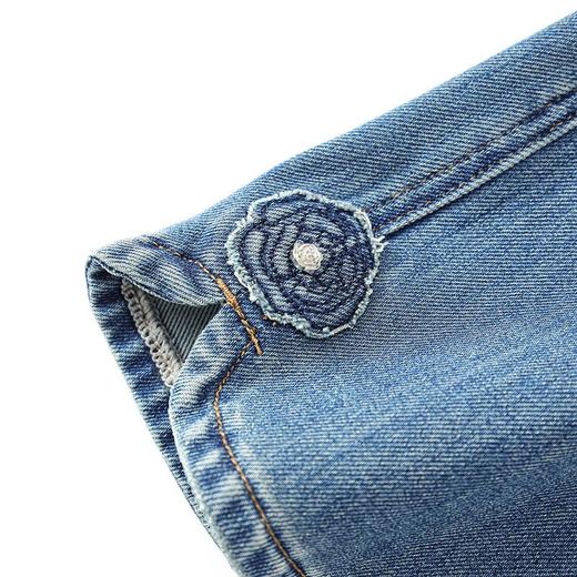 【高货wl】全新升级【铂金会员220/天猫289/差价69】(01126) 洛诗琳超软水洗时尚玫瑰绣花微喇牛仔裤休闲高腰女长裤 商品图3