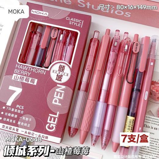 「7支装！高颜值」刷题笔专用高颜值日系ins按动中性笔ST笔尖黑笔顺滑学生用0.5 商品图3