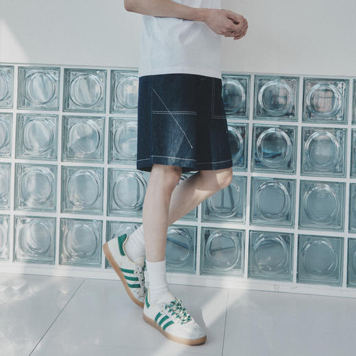 GXG男装 牛仔短裤不易褪色松紧腰头明线撞色宽松直筒   夏季热卖 商品图2