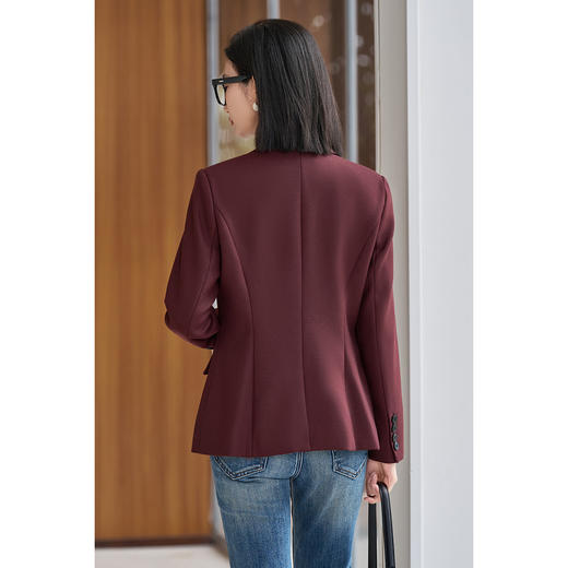 【一粒扣羊毛西装】2026春季时尚通勤干练安哥拉红西服外套5097 商品图6