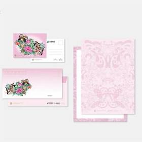 非遗广彩明信片套装（粉）