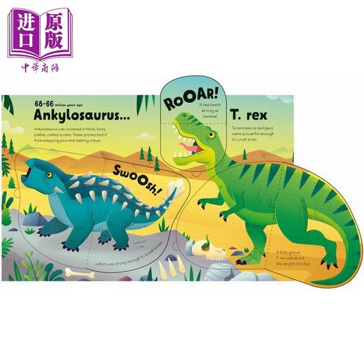 【中商原版】大翻翻书 恐龙 Great Big Dinosaurs 英文原版 儿童纸板书 大翻页书 恐龙知识绘本 动物科普图画书 进口童书  商品图4