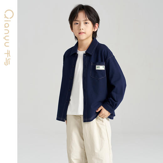 笛莎千与2025春季新款男童时尚学院风长袖衬衫 商品图0