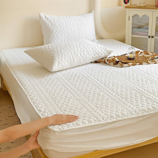 【四季可用】全棉三层夹棉床笠  床垫保护套可机洗水洗 商品图1