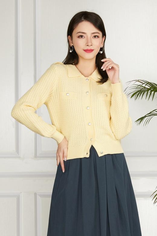 amadella 鹅黄色针织开衫毛衣 11533 商品图0