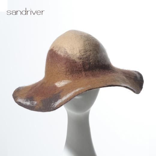 羊绒手工毛毡礼帽 大檐遮阳帽SJF95W643W 商品图2