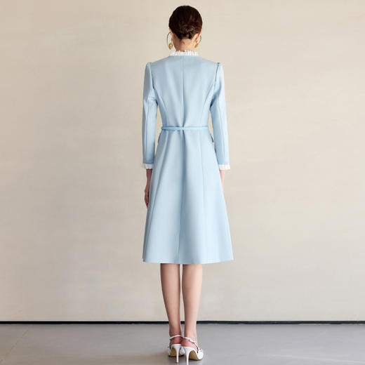 IWY/冰河浅海蓝气质小香风显瘦连衣裙女上镜主持职业裙优雅宴会礼服长裙24Q679 商品图4