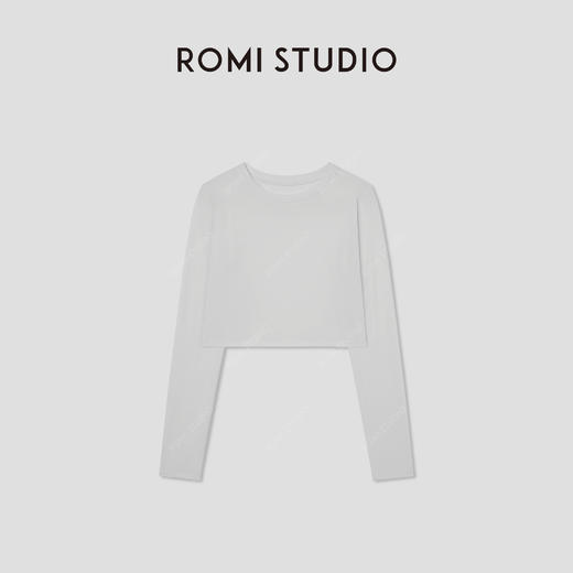 ROMI STUDIO“轻盈裸感”高弹亲肤运动休闲短款长袖T恤 RW24ASZ0452 商品图4