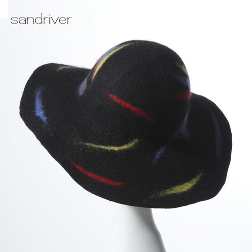 羊绒手工毛毡礼帽 大檐遮阳帽SJF95W643W 商品图6