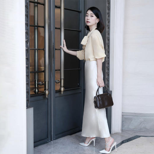 桑罗&迎春花浮光人鱼姬醋酸优雅半身裙女装 商品图3