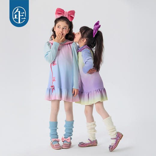 年衣童装2025年春季新款女宝裙子洋气儿童无袖背心裙莫奈日落马甲裙 商品图0