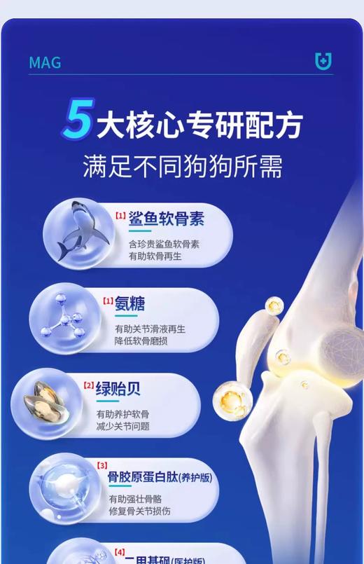 MAG鲨鱼软骨素狗 宠物钙片关节生保护 狗狗专用 关节问题养护 商品图1