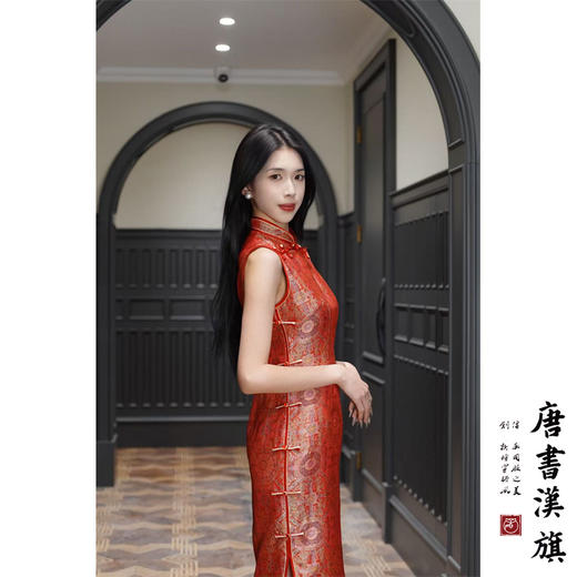 【财运亨通】非遗宋锦·八达晕|新中式旗袍红色真丝桑蚕丝旗袍无袖新娘敬酒服礼服改良新中式旗袍 商品图1
