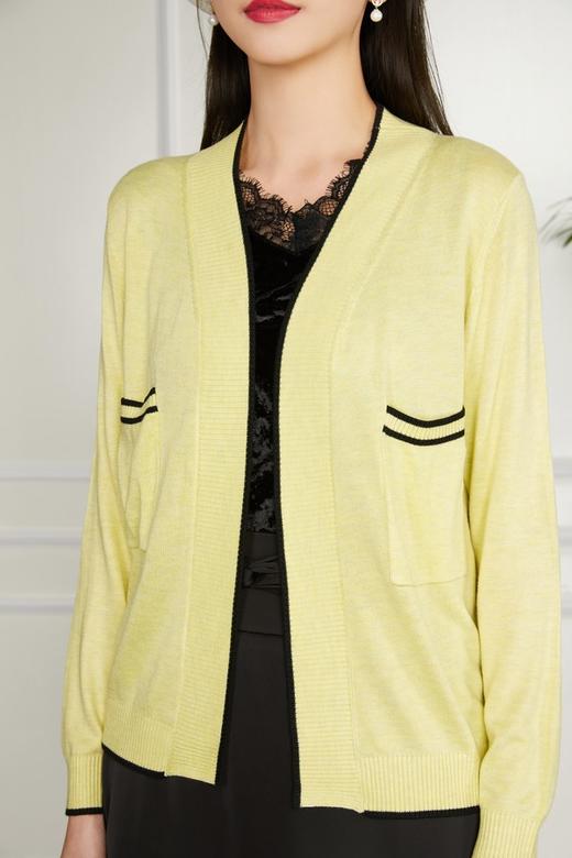 Le Malene 简约鹅黄色针织开衫外套 11526 商品图3