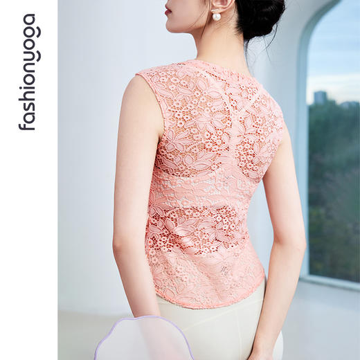 凡圣瑜伽新中式蕾丝背心 F15217 商品图5